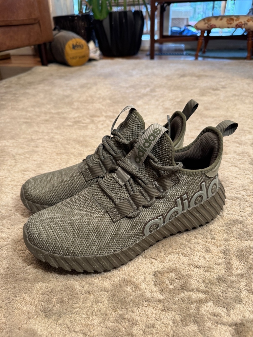 Adidas Kaptir 3.0 Olive Strata ID7476 Men’s Size 8.5 Green Sneakers
